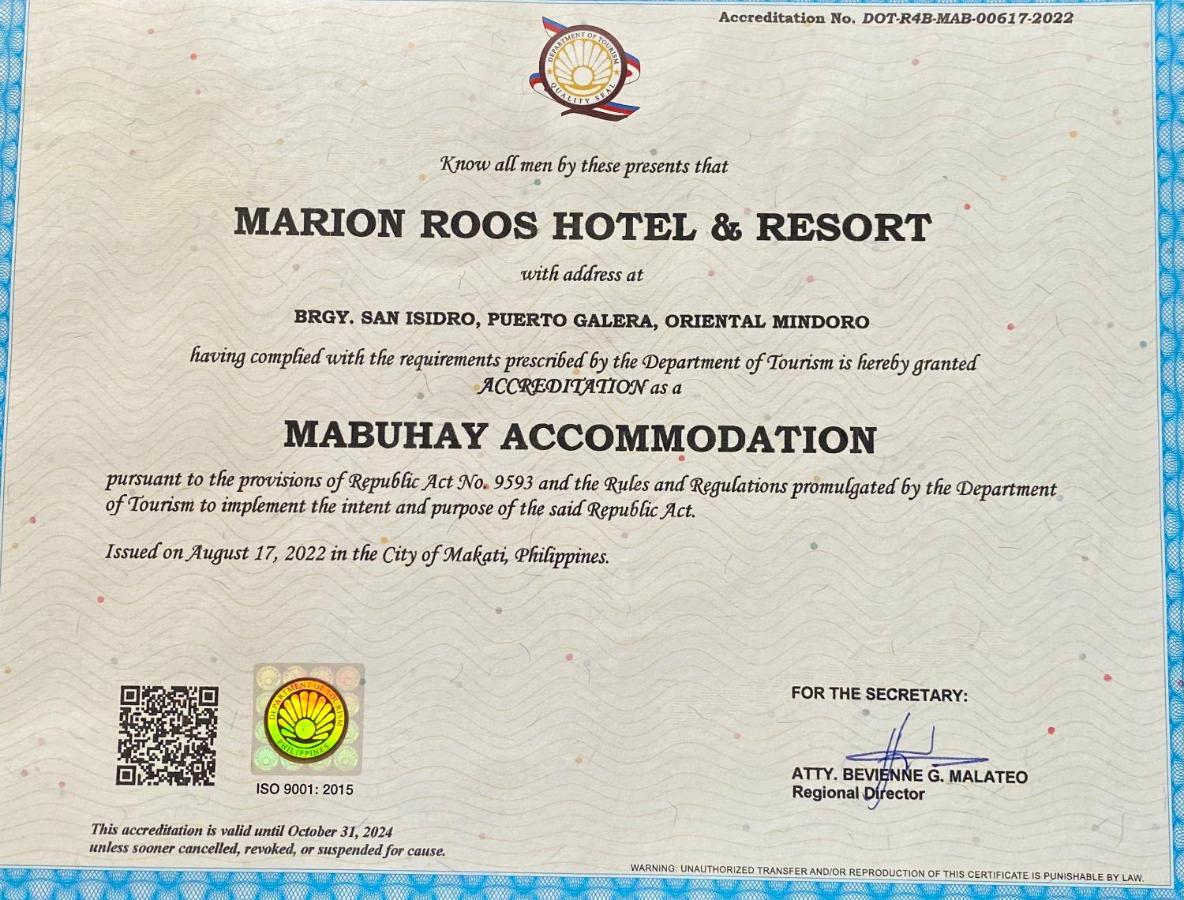 Marion Roos Hotel Puerto Galera Zewnętrze zdjęcie